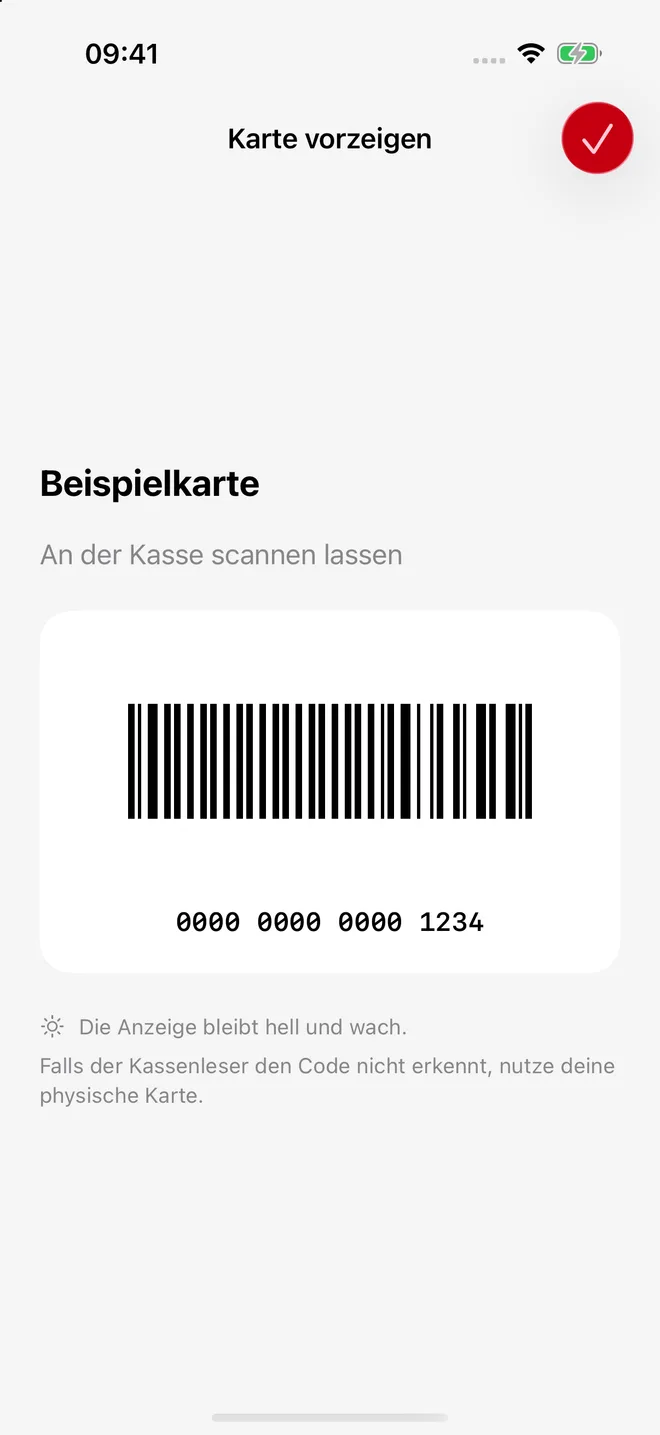 Barcode-Ansicht der Kartennummer in HeimatCheck